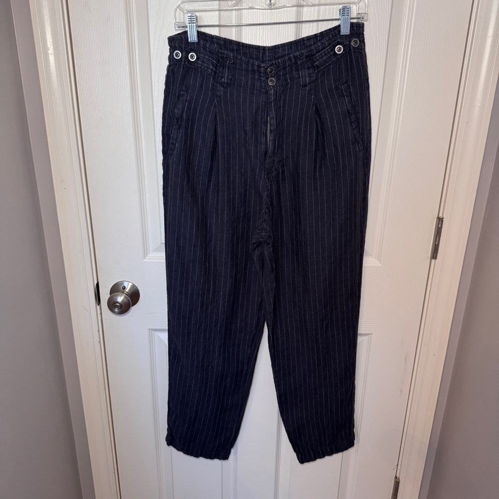 Sundance Pinstripe Linen Pants